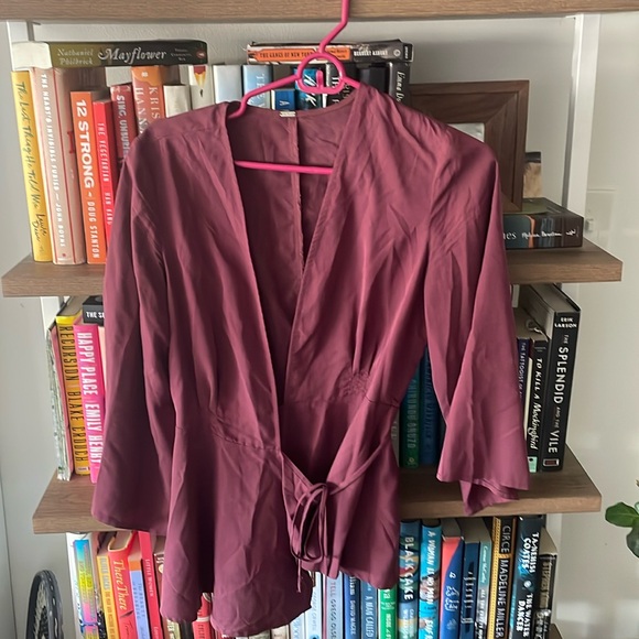 Free People wrap quarter sleeve blouse - Picture 1 of 4